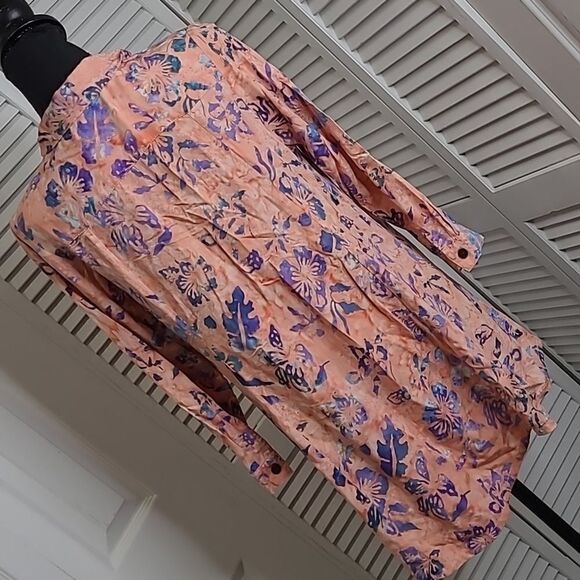 Go Fish handmade in Indonesia hi-low tie front blouse - Picture 4 of 8